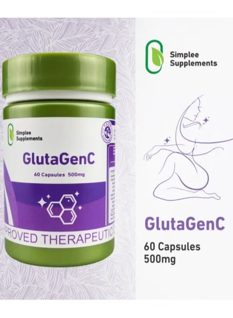 Simplee Supplements GlutaGenC Premium Antioxidant Capsules | Glutathione Formula | 500mg | 60 Capsules - Image 3